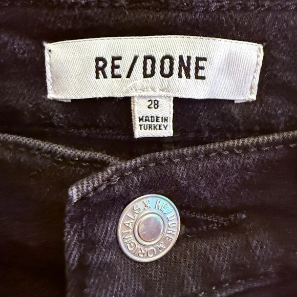 Re/Done Women's 70’s Boot Cut Jeans Colir Noir Sz 28 - Picture 7 of 13